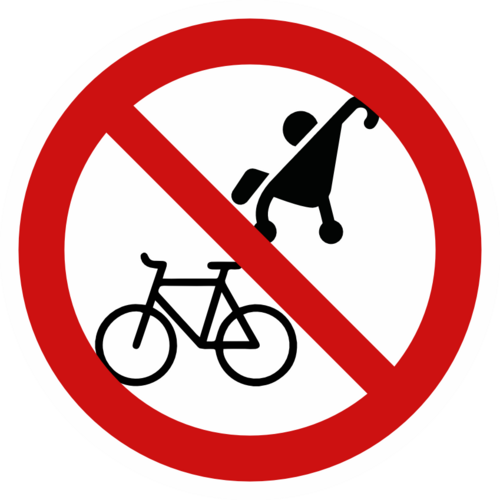 Förbud mot parkering av cyklar och barnvagnar 
