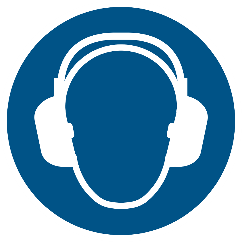 Använd hörselskydd M003
