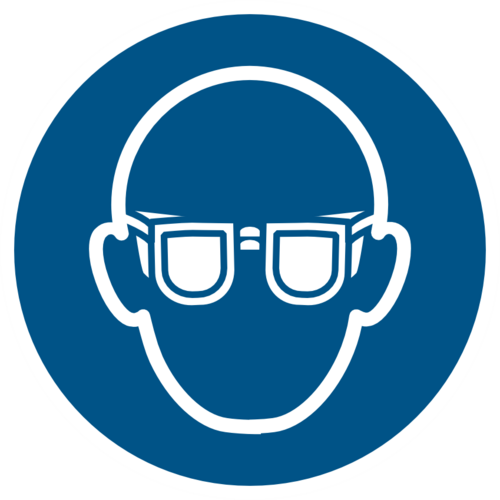 Använd ögonskydd M004
