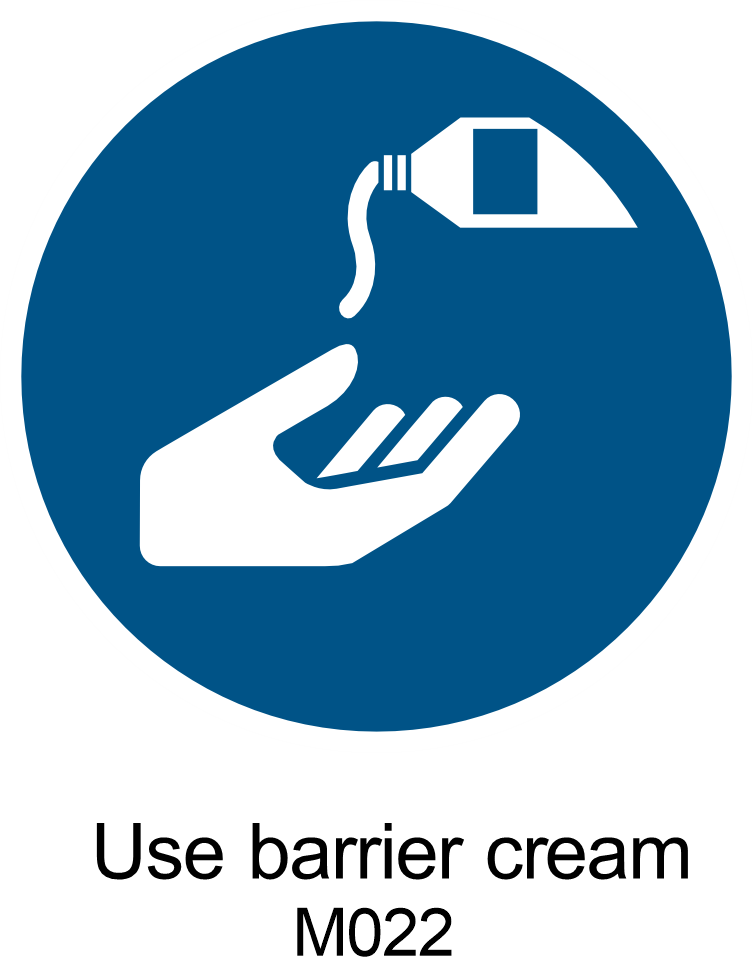 Använd barriärkräm M022