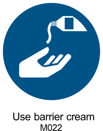 Använd barriärkräm M022