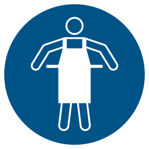 Använd skyddsförkläde M026