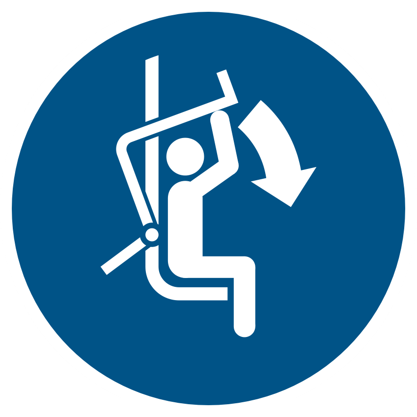 Stäng säkerhetsbygeln på stolliften M033