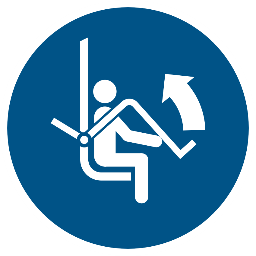Öppen säkerhetsbygel på stolliften M034