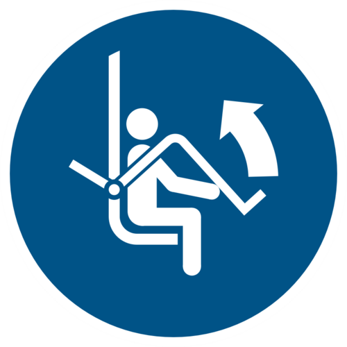 Öppen säkerhetsbygel på stolliften M034