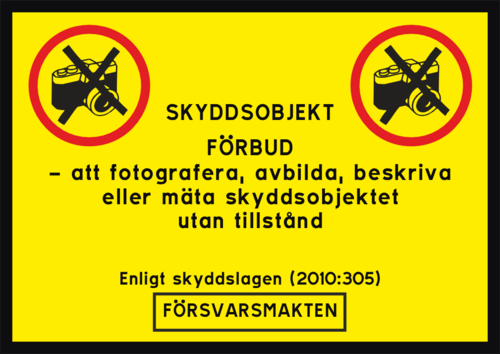 Förbud - att fotografera, avbilda, beskriva