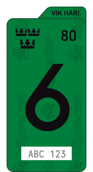 35x68mm Valfri färg, år och siffra.