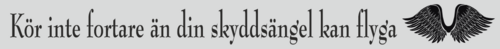Kör inte fortare än din skyddsängel kan fllyga