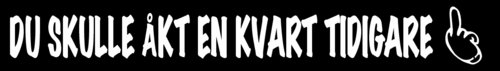 Du skulle åkt en kvart tidigare