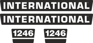 Dekorsats IH International 1246. Komplett: 2 st Dekal International 750x90mm. 2 st Dekal 1246. 190x115mm.