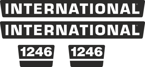 Dekorsats IH International 1246. Komplett: 2 st Dekal International 750x90mm. 2 st Dekal 1246. 190x115mm.