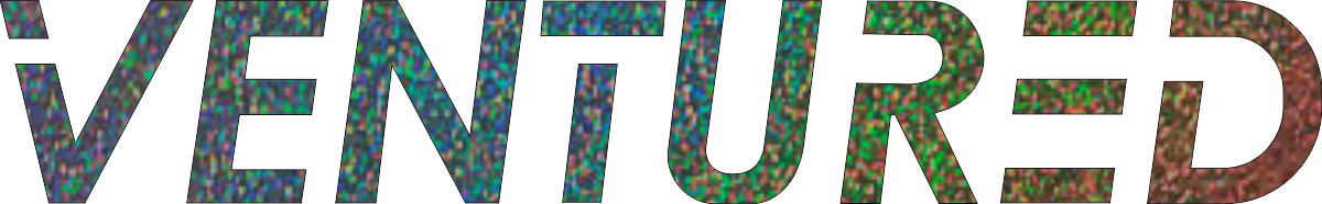 VENTURED logo glitter