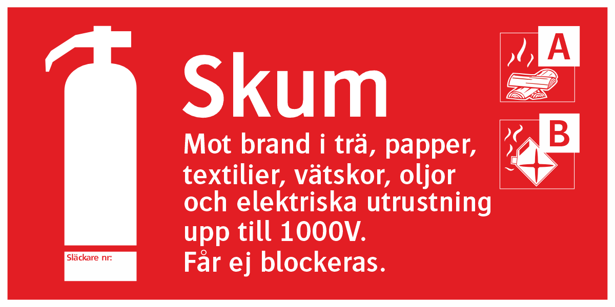 Brandsläckare Skum