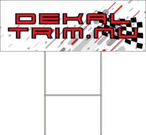 Mäklarskylt i kanalplast med eget tryck. Här kan du välja storlek, form och om du önskar tryck på båda sidor av skylten. Tillbehör som H-ställ kan du också välja till.