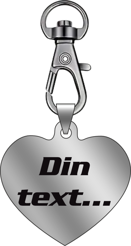 Berlock med lasergraverad text. Finns i flera former.