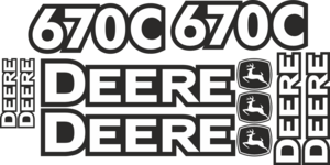 Dekorsats DEERE670. Dekorkittet tillverkas skuret i Vit blank, Svart blank.