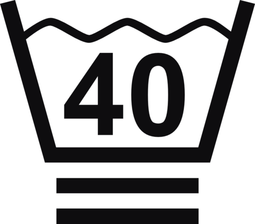 Datorskuren dekal. Tvättråd maxtemperatur 40 grader. En tvättsymbol med två streck under baljan betyder att dina kläder behöver ett extra skonsamt program. De bör endast tvättas i fin- eller ylleprogram med lämpligt tvättmedel. Försök undvika att centrifugera.