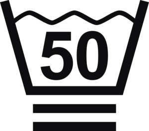 Datorskuren dekal. Tvättråd maxtemperatur 50 grader. En tvättsymbol med två streck under baljan betyder att dina kläder behöver ett extra skonsamt program. De bör endast tvättas i fin- eller ylleprogram med lämpligt tvättmedel. Försök undvika att centrifugera.