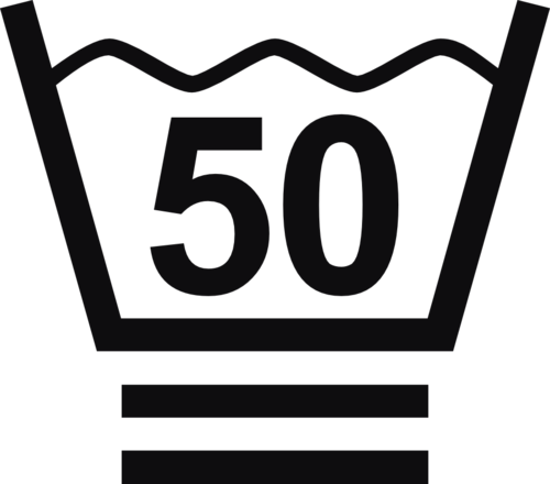 Datorskuren dekal. Tvättråd maxtemperatur 50 grader. En tvättsymbol med två streck under baljan betyder att dina kläder behöver ett extra skonsamt program. De bör endast tvättas i fin- eller ylleprogram med lämpligt tvättmedel. Försök undvika att centrifugera.