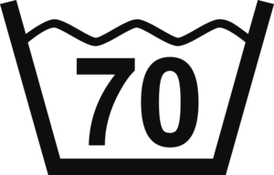 Datorskuren dekal. Tvättråd maxtemperatur 70 grader.