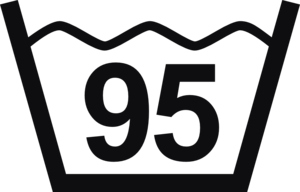 Datorskuren dekal. Tvättråd maxtemperatur 95 grader.