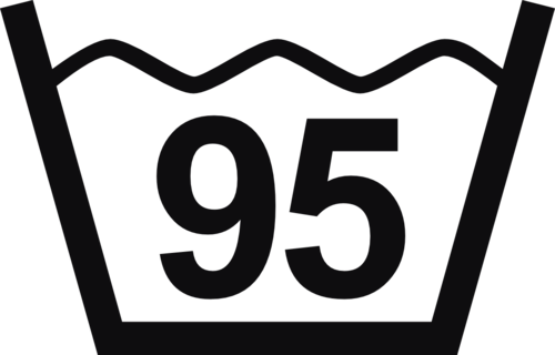 Datorskuren dekal. Tvättråd maxtemperatur 95 grader.