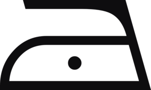 Datorskuren dekal. Tvättråd. Symbolen avser strykning. max 110 grader.