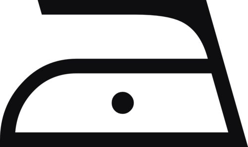 Datorskuren dekal. Tvättråd. Symbolen avser strykning. max 110 grader.