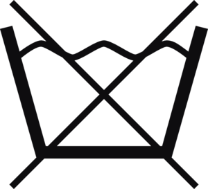 Datorskuren dekal. Tvättråd. Symbol.
Plagget bör varken maskintvättas eller tvättas för hand.