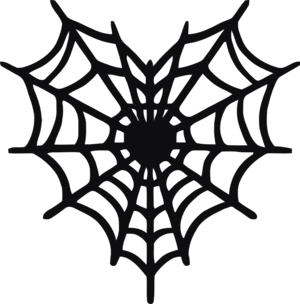 Spindelnät hjärta dekal