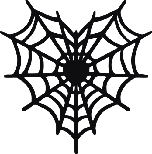 Spindelnät hjärta dekal