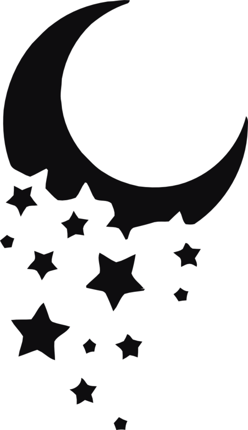 Måne med stjärnor dekal