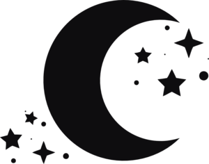 Måne stjärnor dekal