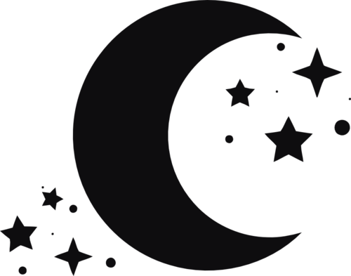 Måne stjärnor dekal