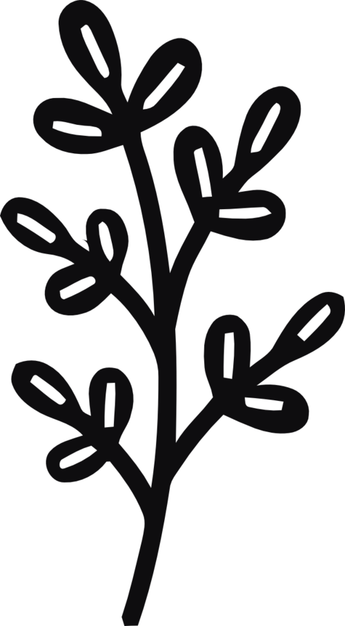 Datorskuren dekal. Växt, kvist, gren, blad.