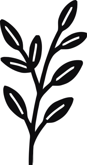 Datorskuren dekal. Växt, kvist, gren, blad.