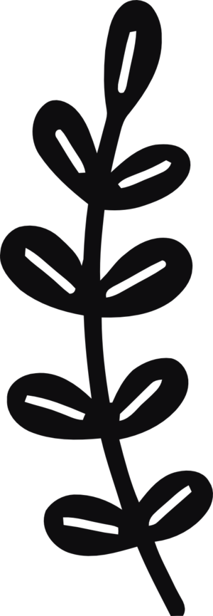 Datorskuren dekal. Växt, kvist, gren, blad.