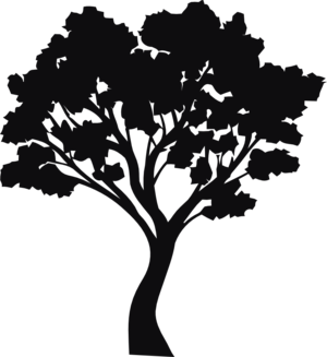 Datorskuren dekal. Växt, träd,  skog