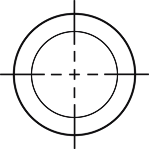 Datorskuren dekal. Sikte