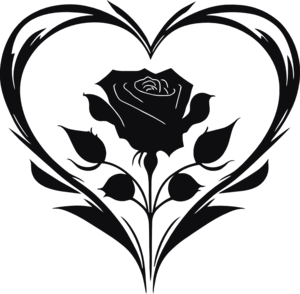 Hjärta ros dekal