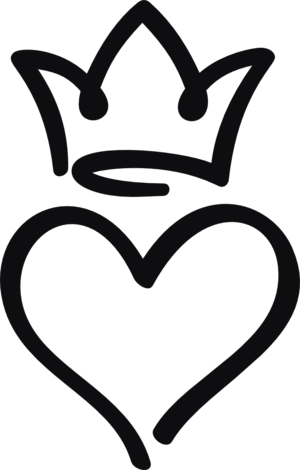 Hjärta med krona dekal