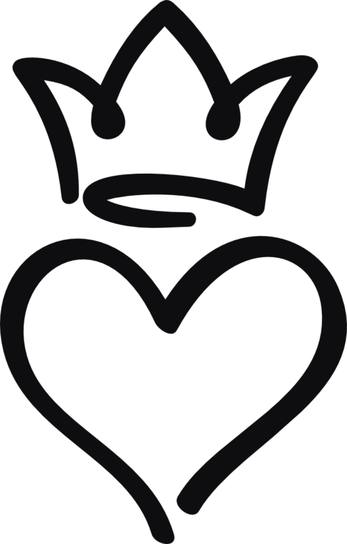 Hjärta med krona dekal