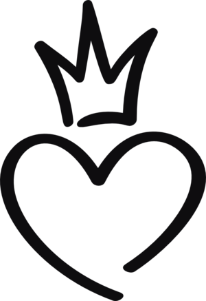 Hjärta med krona dekal