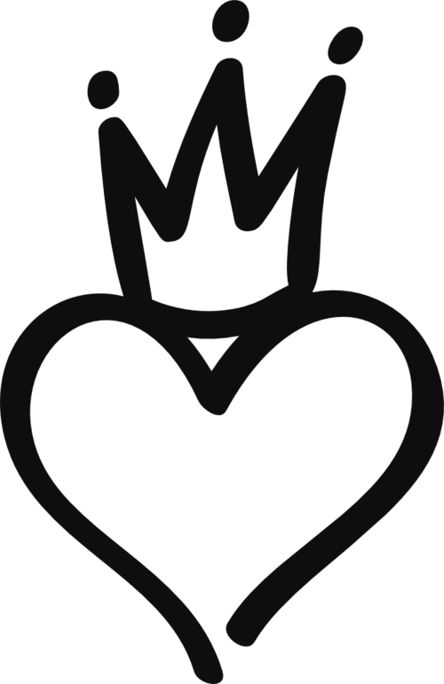 Hjärta med krona dekal