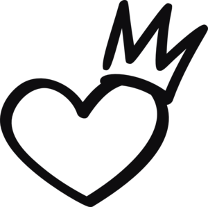 Hjärta med krona dekal