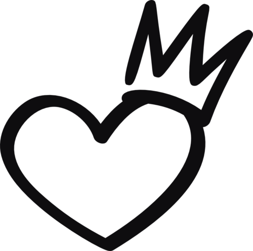 Hjärta med krona dekal