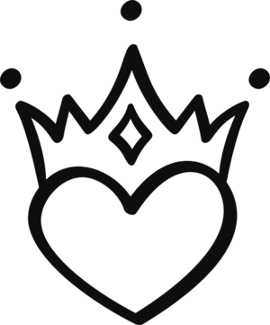 Hjärta med krona dekal