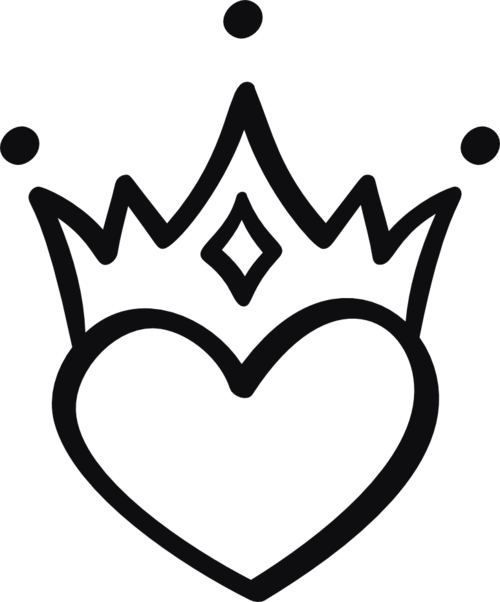 Hjärta med krona dekal