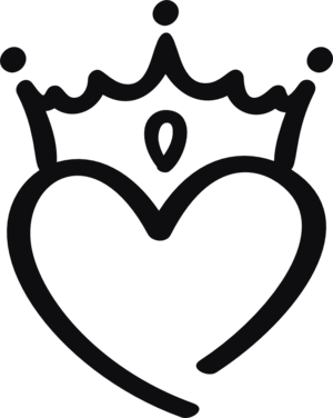 Hjärta med krona dekal