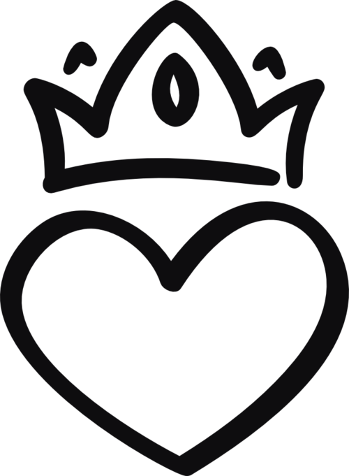 Hjärta med krona dekal